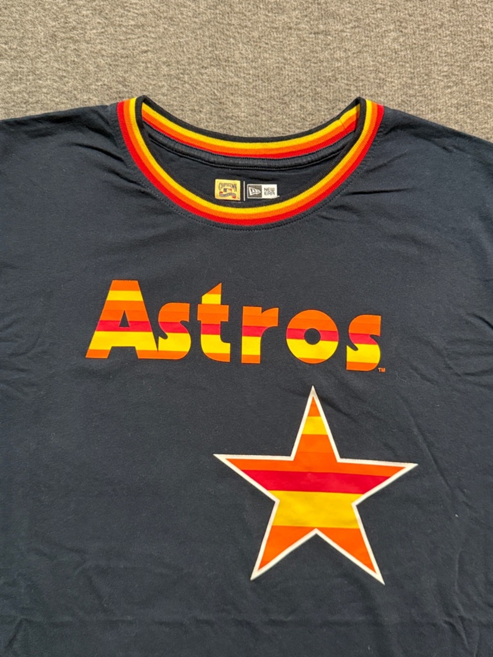 New Era Houston Astros Navy Crewneck Tee Size 2XL - Picture 4 of 6